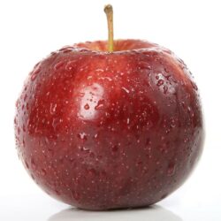 Closeup on red apple on white
