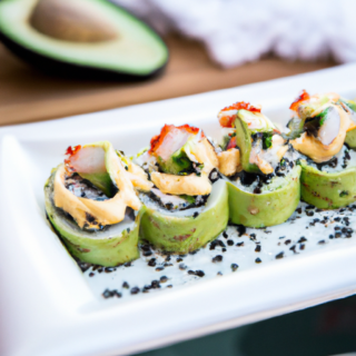 Great Delicious Crab & Avocado Roll with Creamy Caviar Sauce